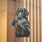 Black Lab with Duck Die-Cut Sticker