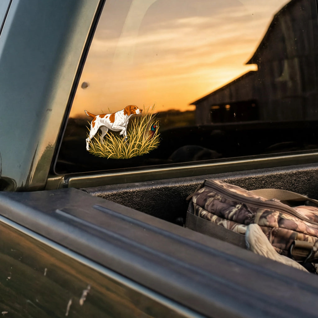 American Brittany Pointing Pheasant- Sticker
