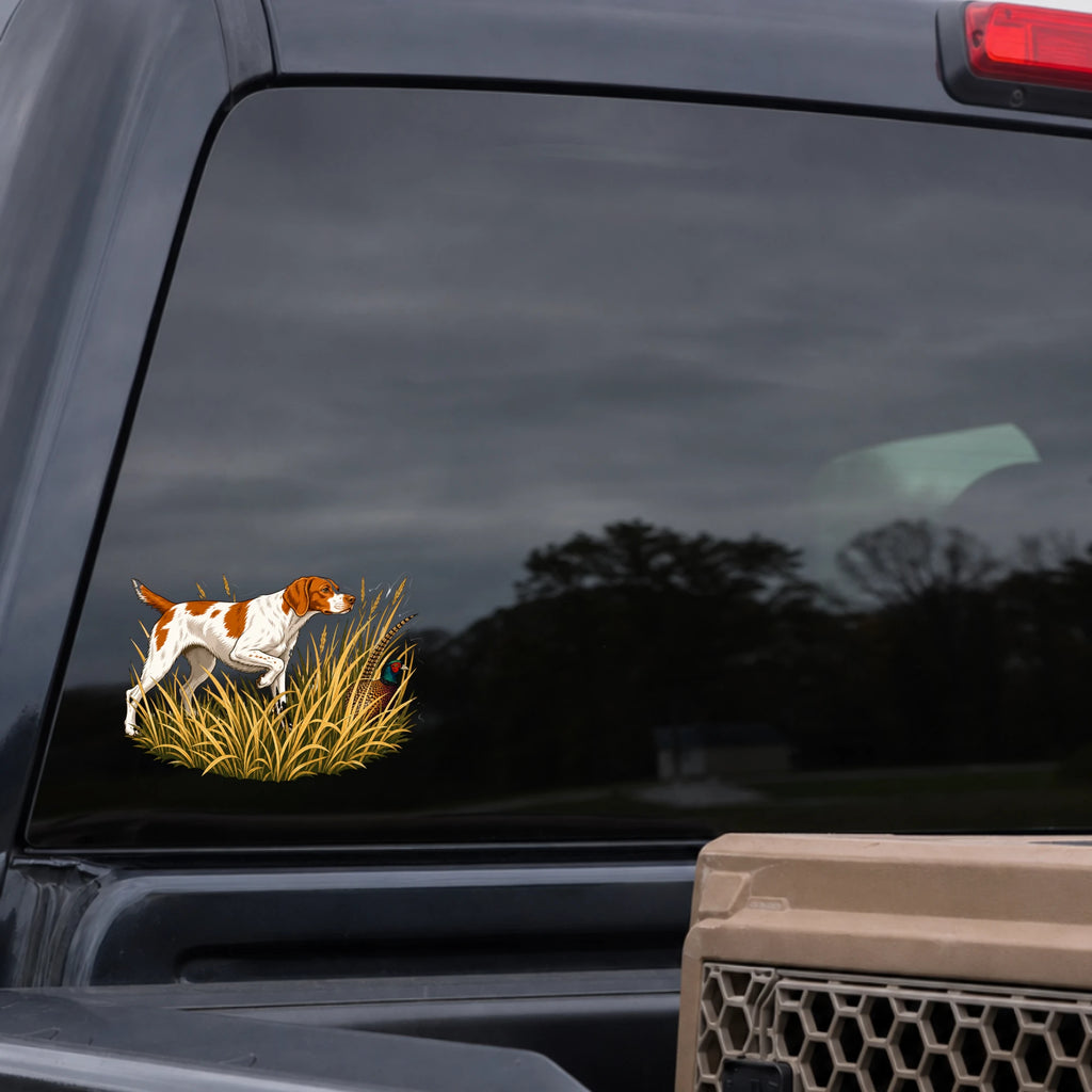 American Brittany Pointing Pheasant- Sticker